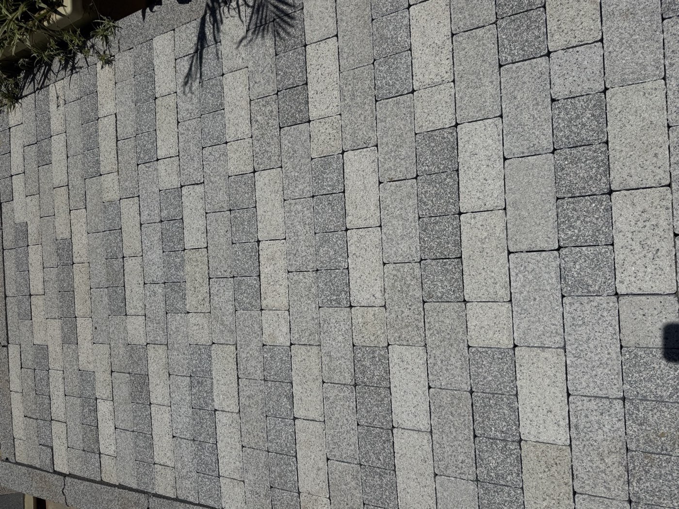 Installed grey pavers