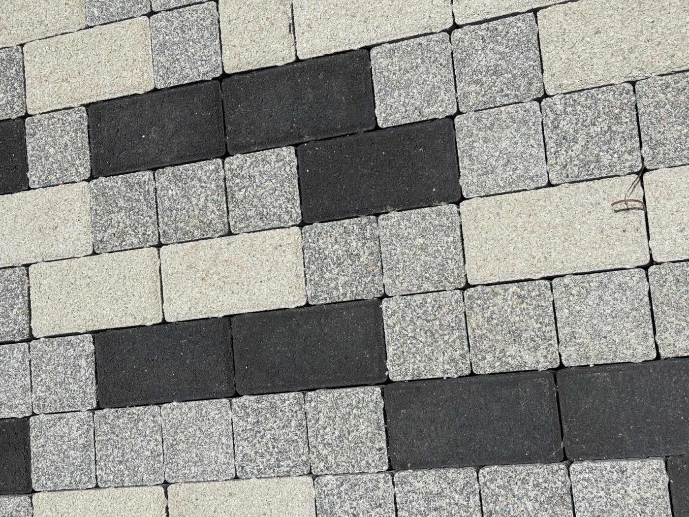 Completed patterned paving
