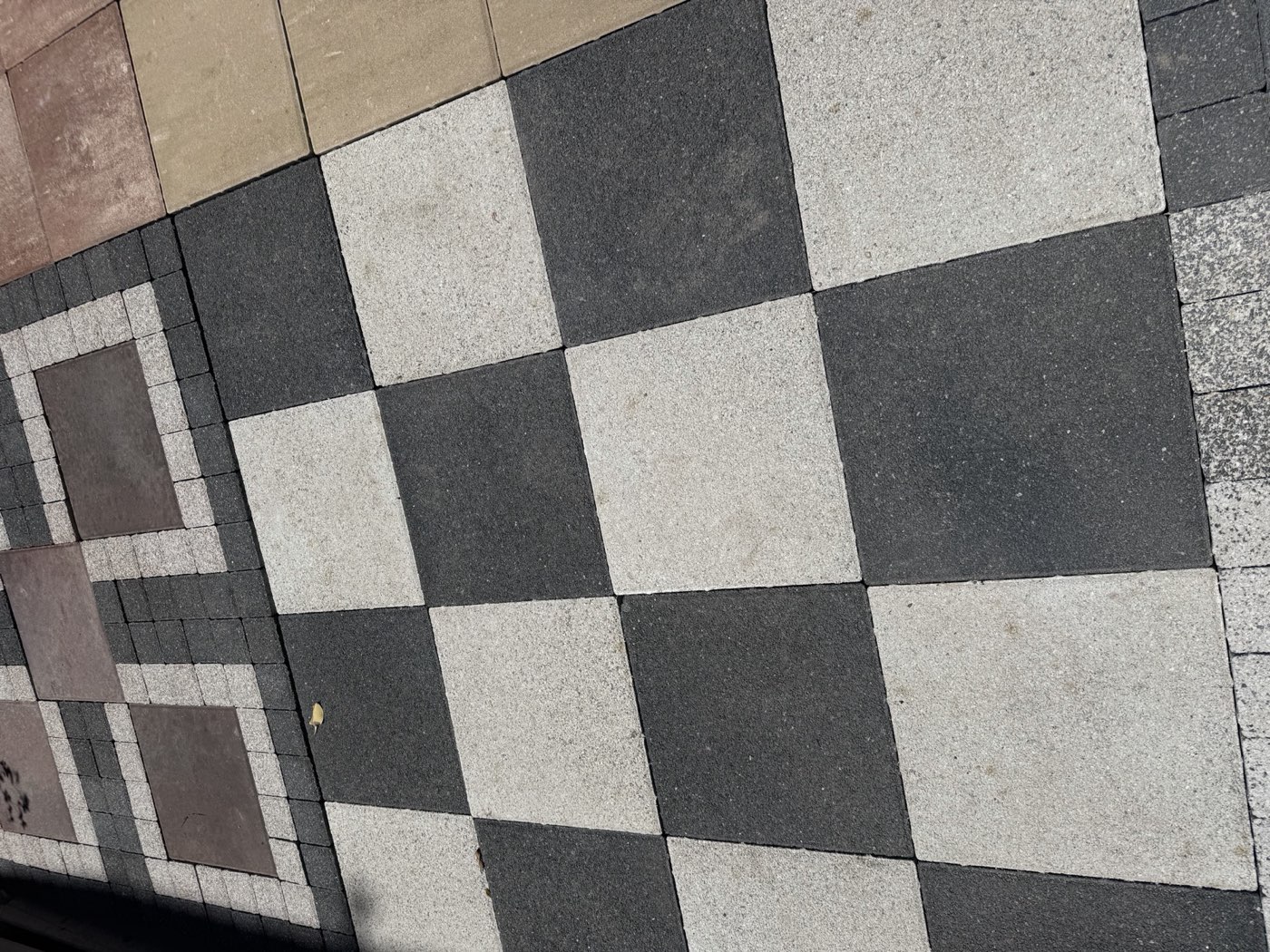 Contrasting courtyard pattern