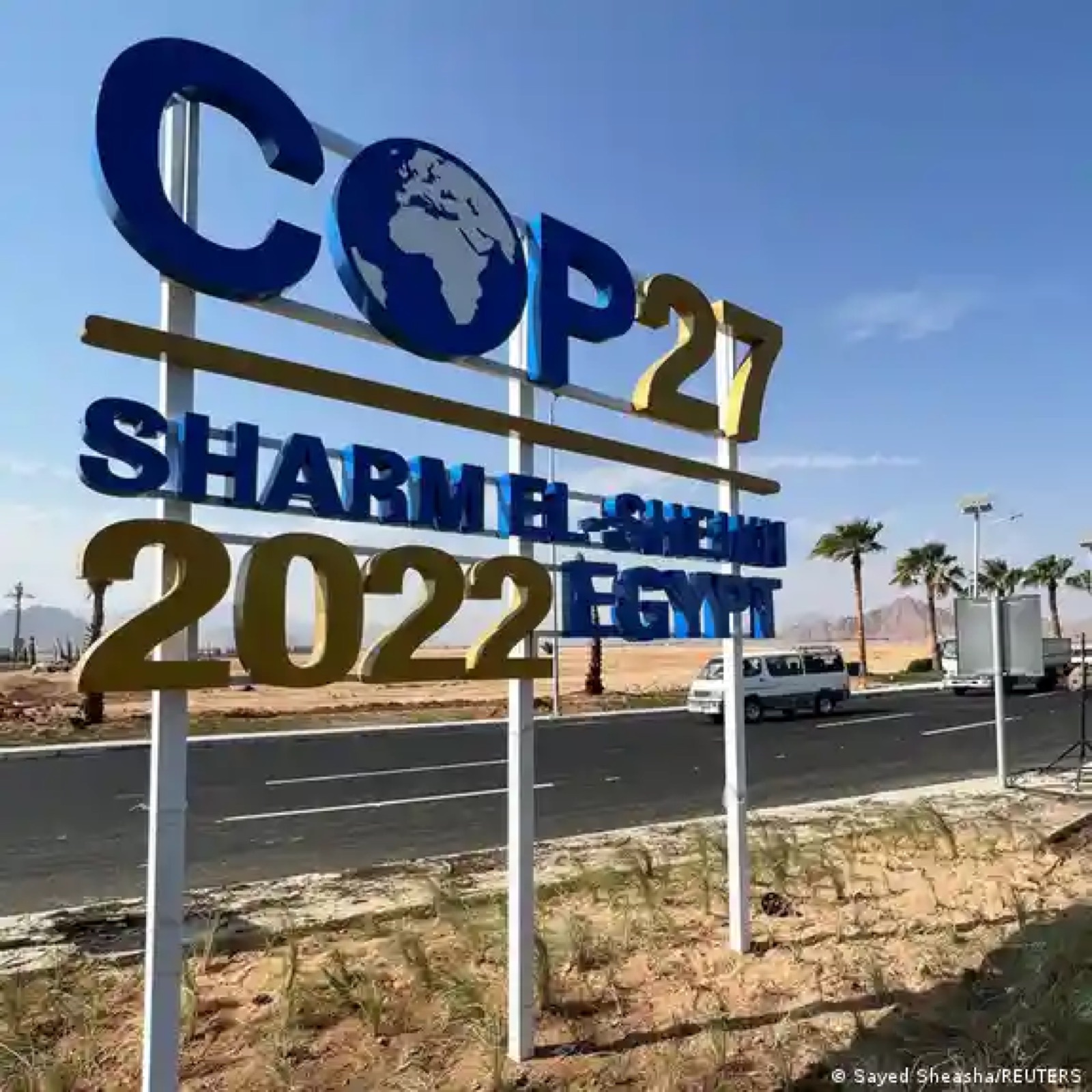 COP27 signage in Sharm El-Sheikh